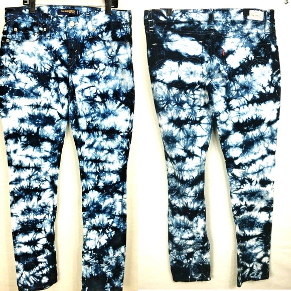Levi's 524 Too Superlow Tie Dye Jeans sz 7 EUC - Picture 1 of 8